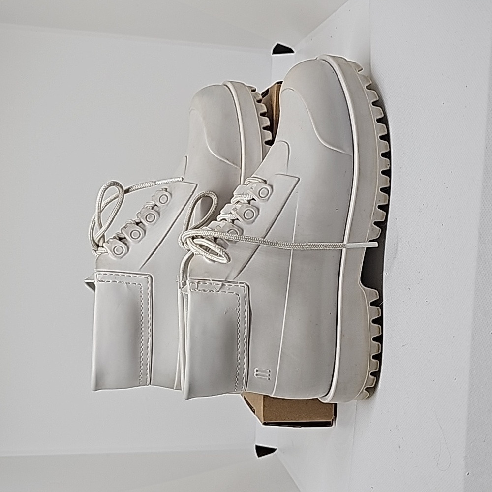 Melissa Ares White Jelly Combat Ankle Boots in Women's Size 5 - Picture 6 of 10